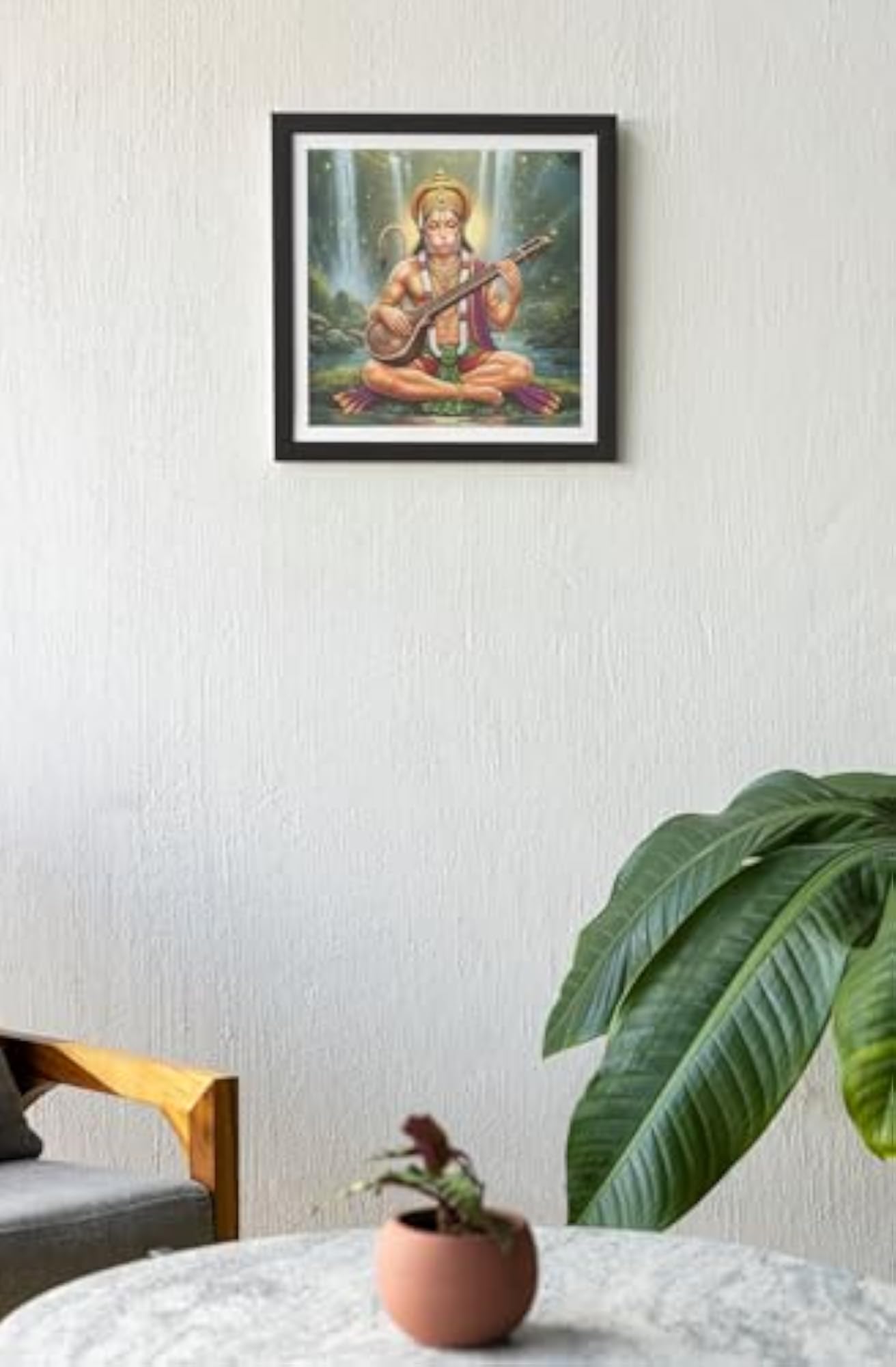 Lord Hanuman Wall Art Print, Framed Decorative Poster